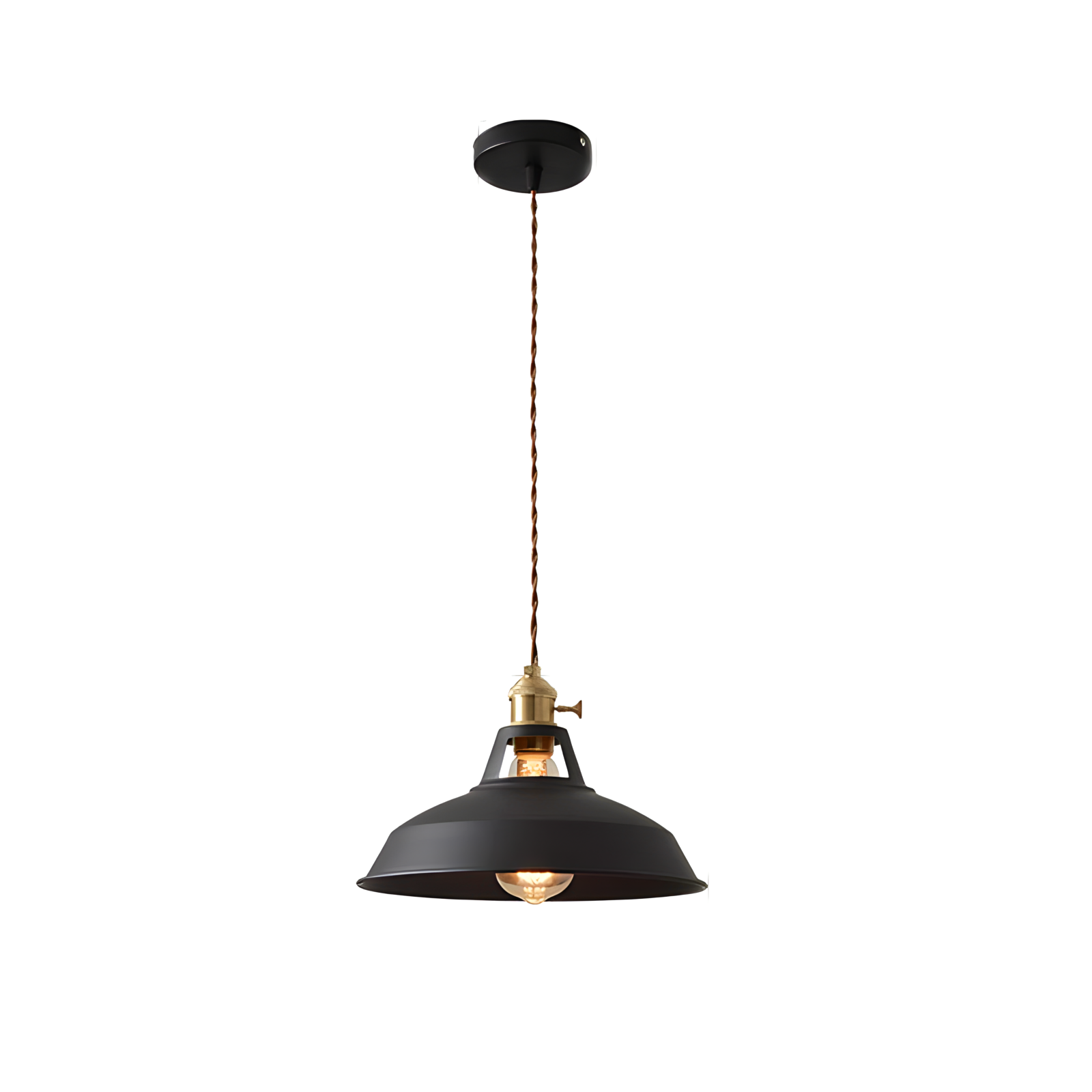 suspension industrielle noire vintage