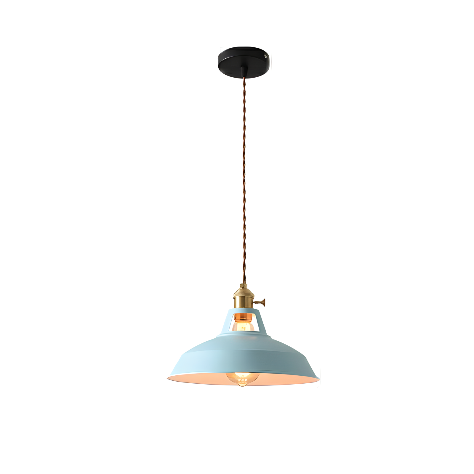 suspension industrielle vintage bleu ciel