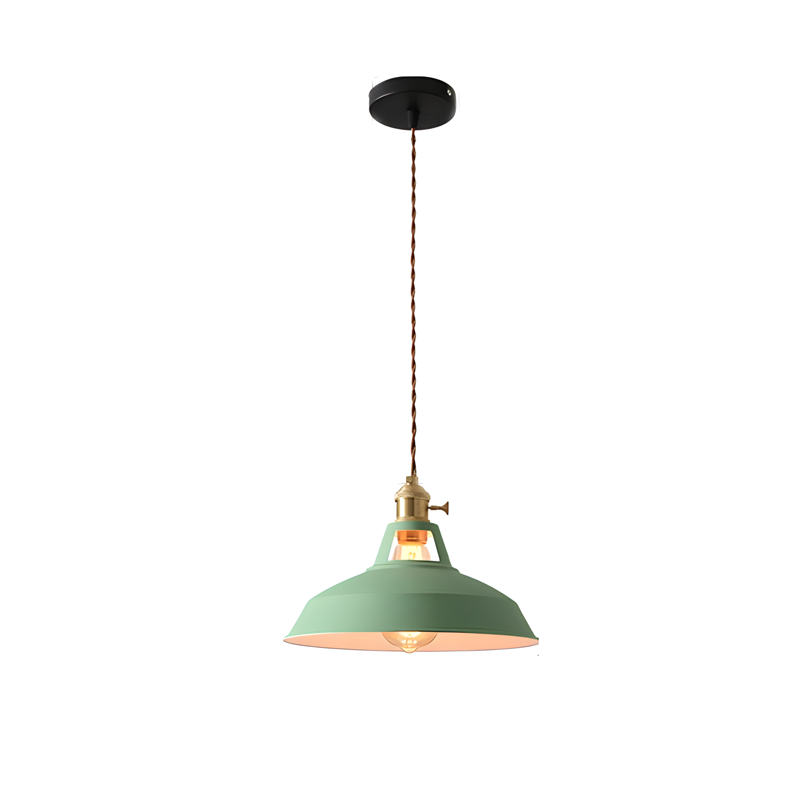 suspension industrielle vintage verte