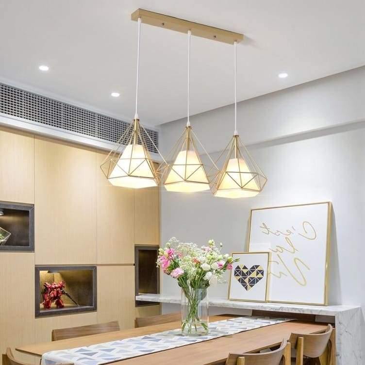 Suspension Luminaire Dorée - Design - Ligne