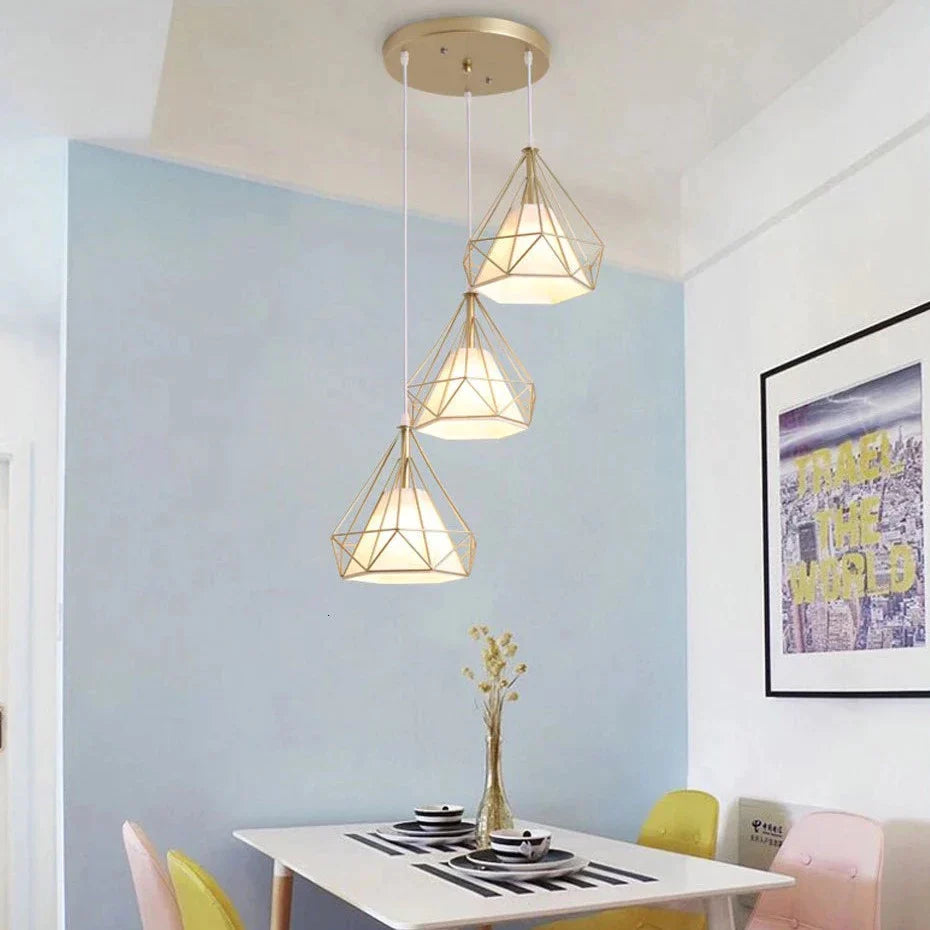 Suspension Luminaire Dorée - Design - Ligne