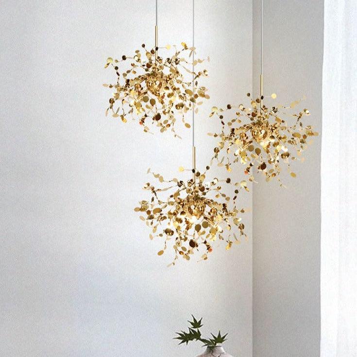 Suspension Luminaire Dorée - Éclatante - 1 Boule