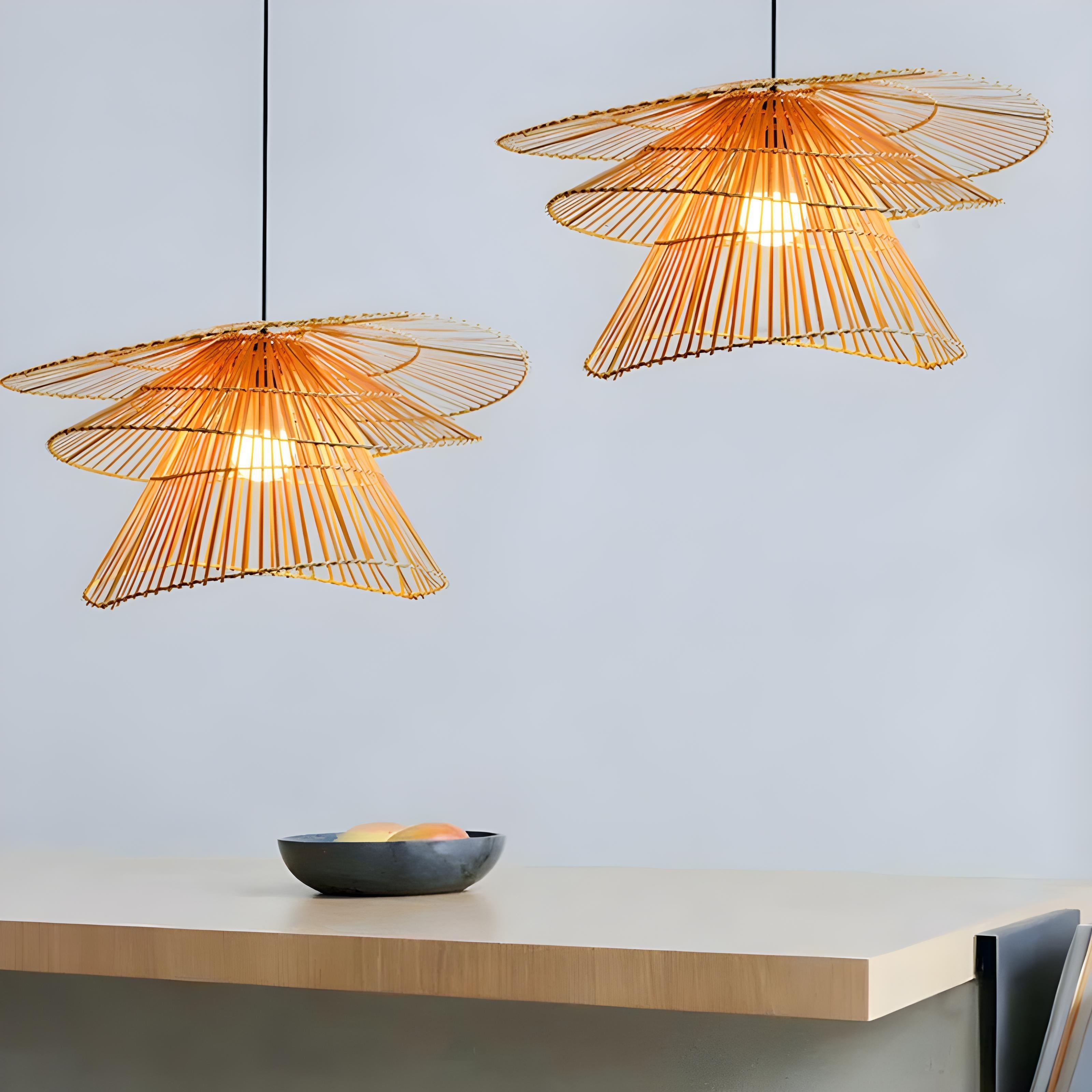 Suspension Luminaire en Rotin - Elegancia - Suspension