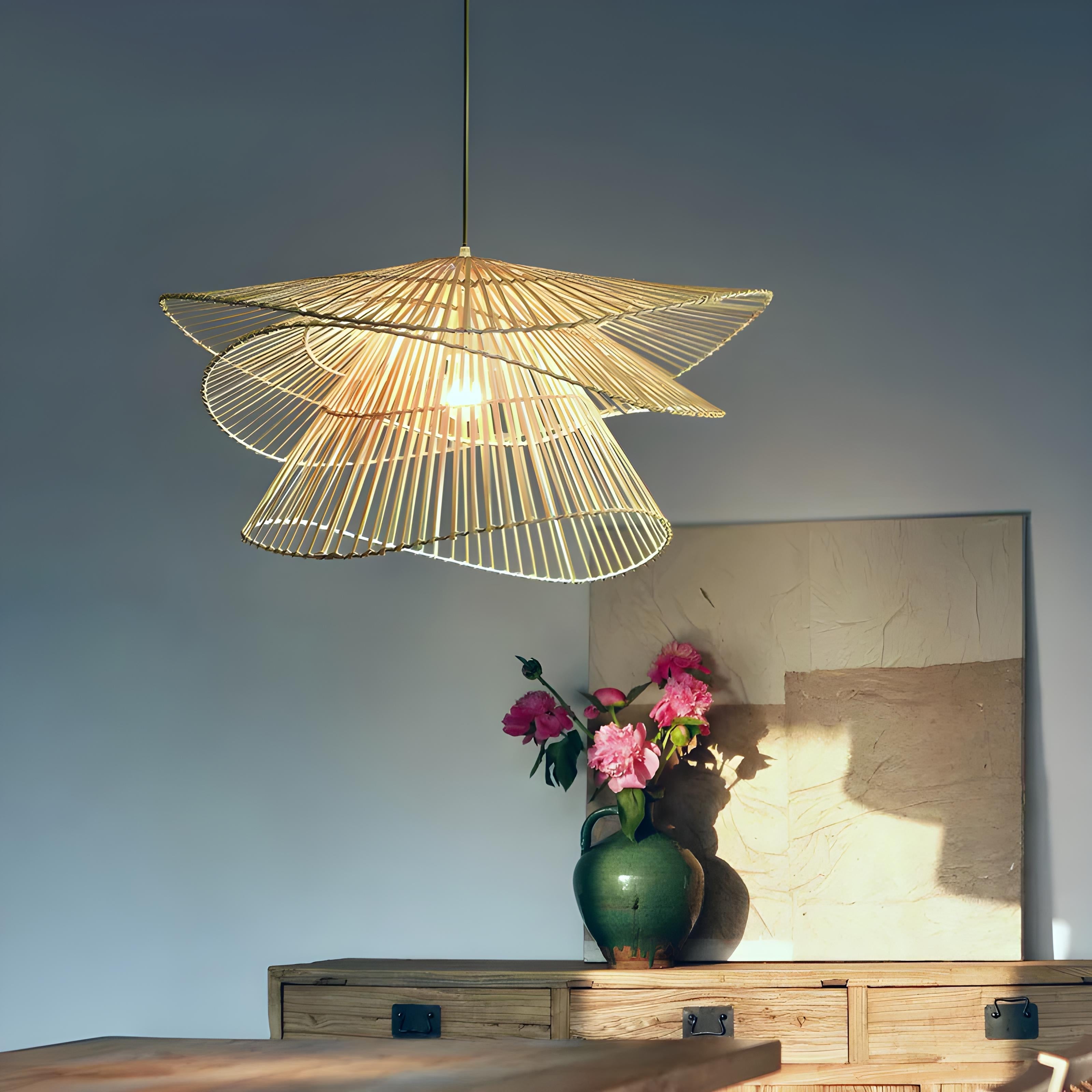 Suspension Luminaire en Rotin - Elegancia - Suspension