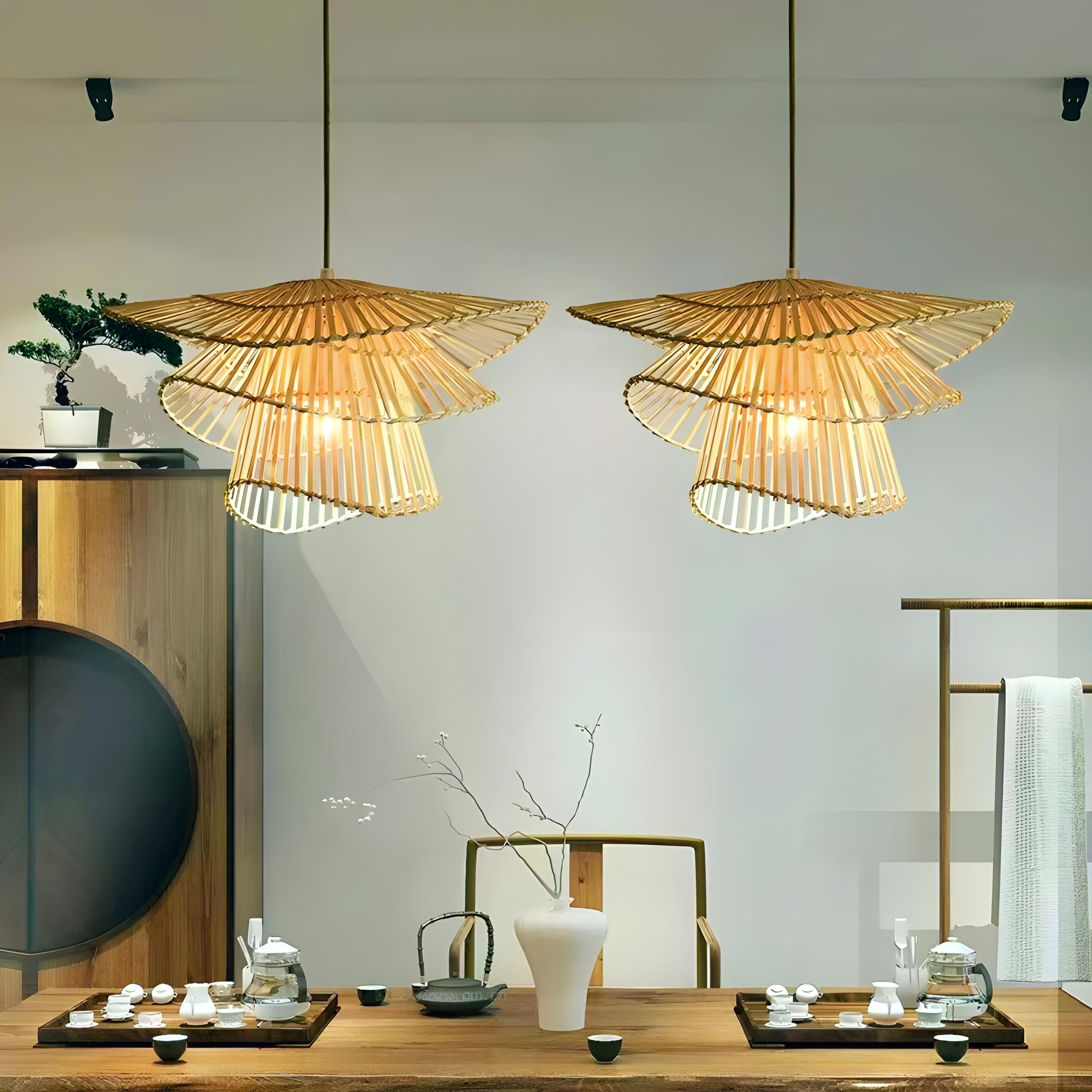 Suspension Luminaire en Rotin - Elegancia - Suspension