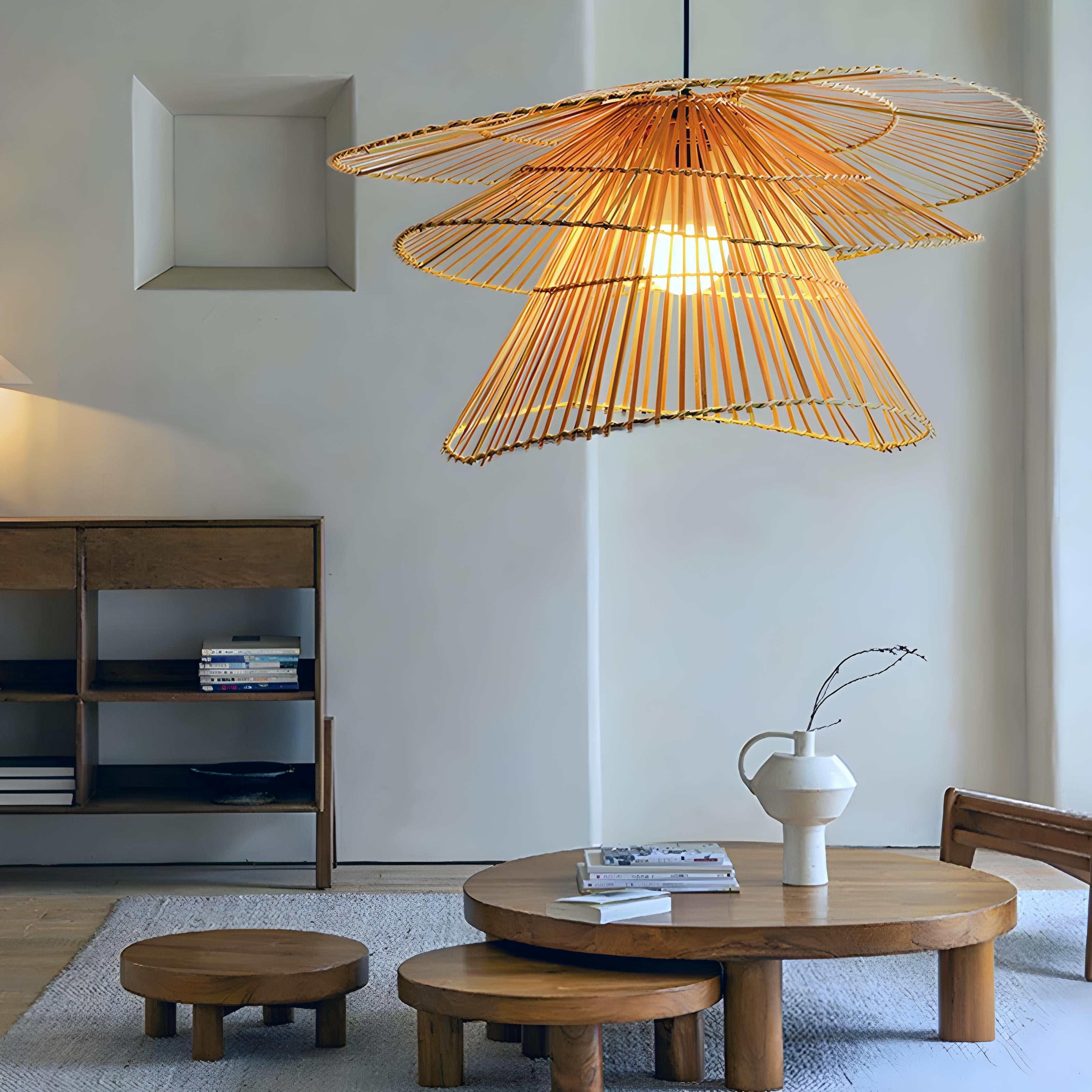 Suspension Luminaire en Rotin - Elegancia - Suspension