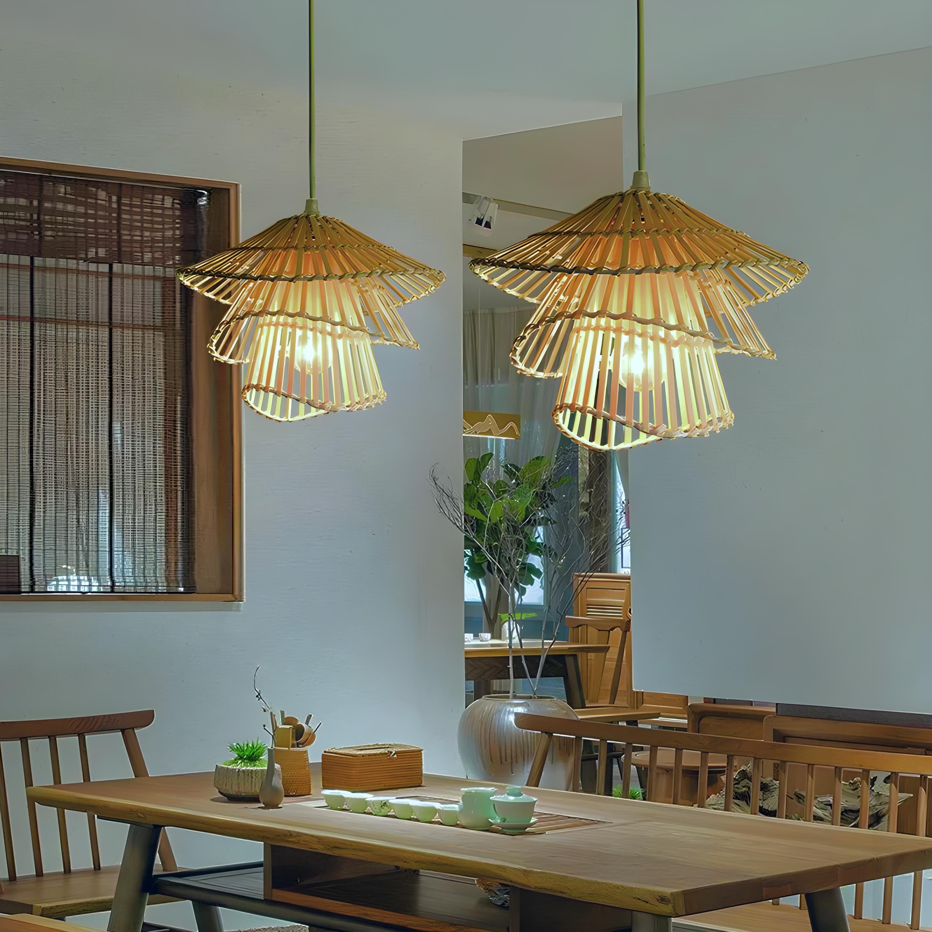 Suspension Luminaire en Rotin - Elegancia - Suspension