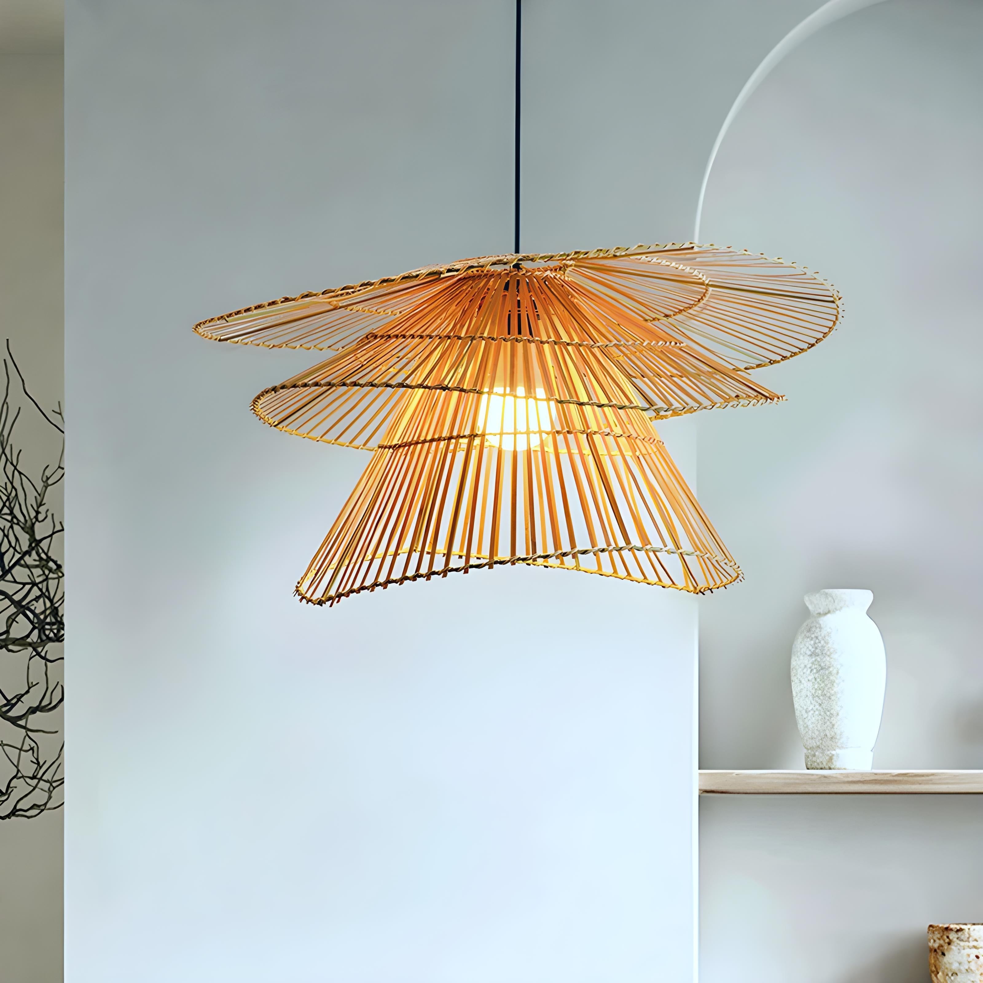 Suspension Luminaire en Rotin - Elegancia - Suspension