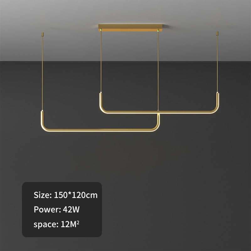 Suspension Luminaire - Esprit Loft - Doré Type C 150cm x