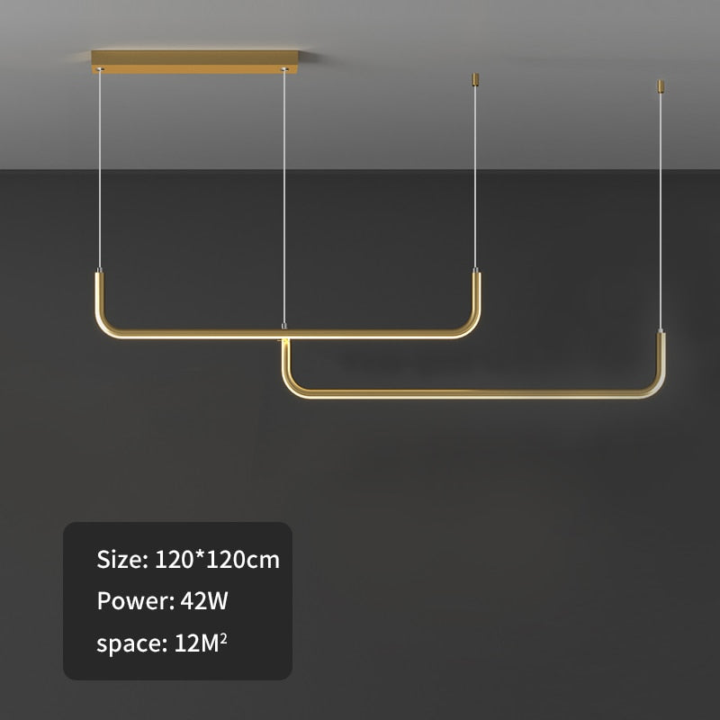 Suspension Luminaire - Esprit Loft - Or Type B 120cm x