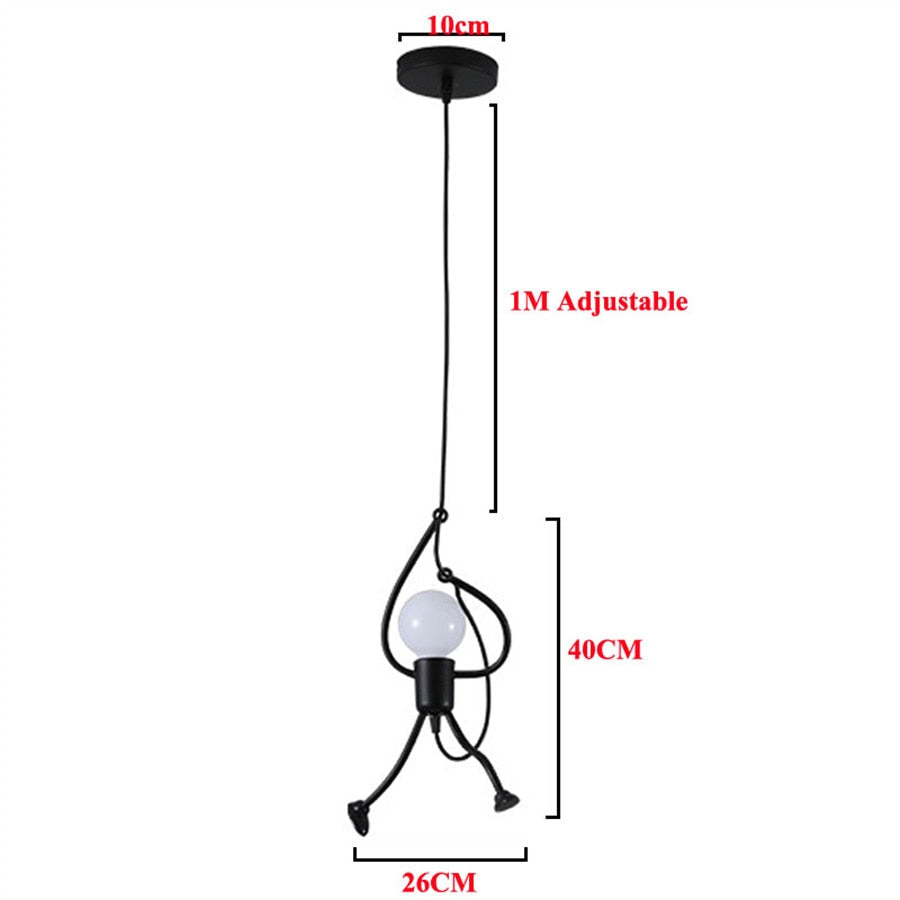 Suspension Luminaire - Expression - 1 Bonhomme / Ampoule