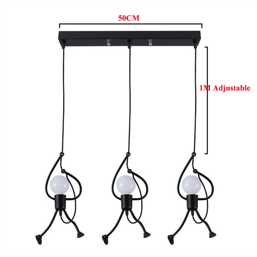 Suspension Luminaire - Expression - 3 Bonhommes En Ligne