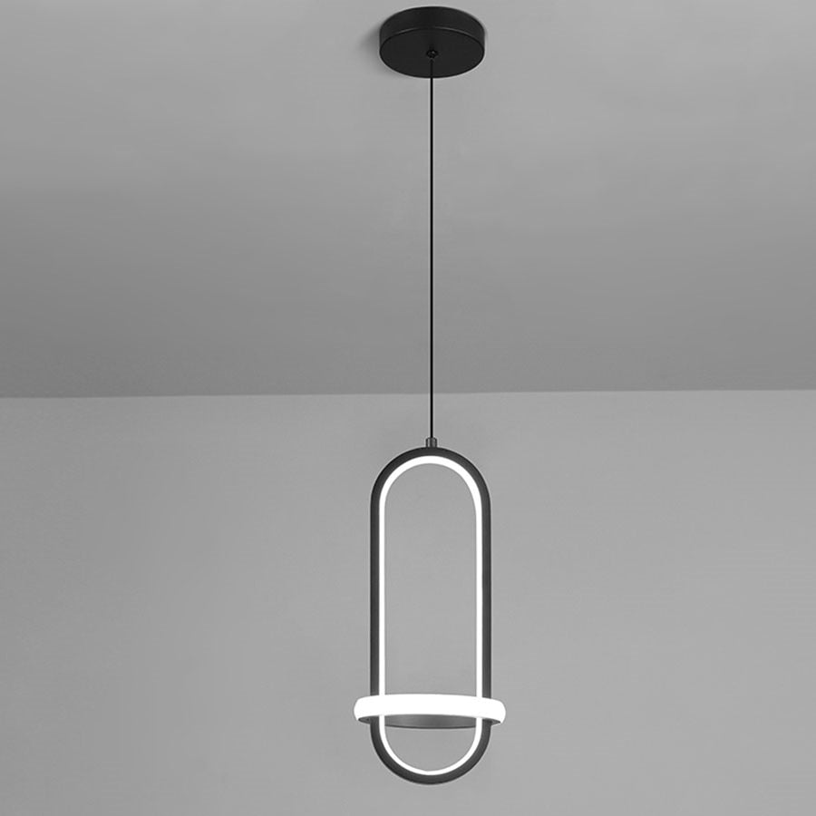 Suspension Luminaire - Halo Doré - Noir 21W / Blanc Chaud