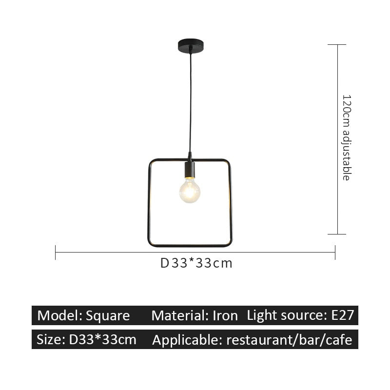 Suspension Luminaire - Lueur Nordique - Carré / Pas de buld