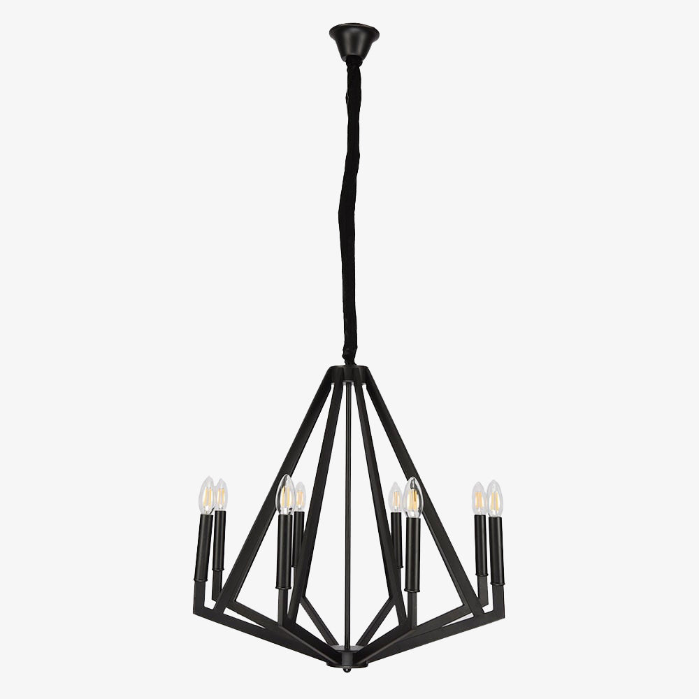 Suspension moderne LED en forme de diamant en métal Strassy