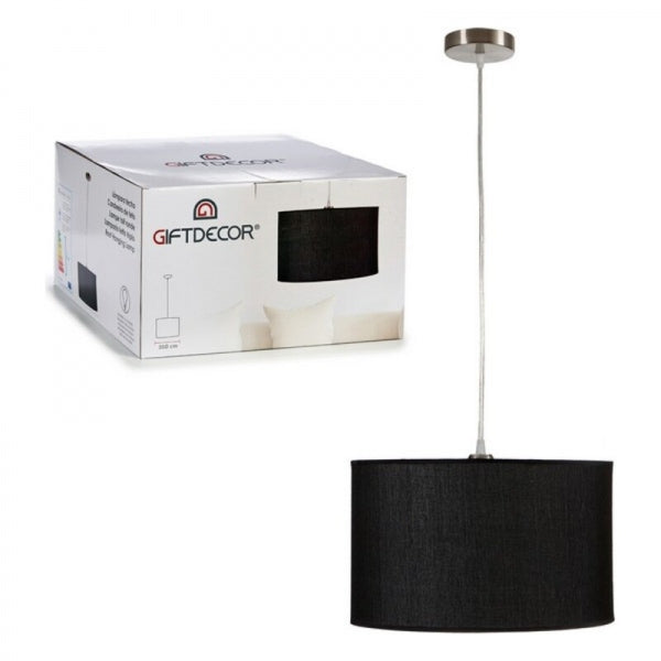 SUSPENSION NOIR MÉTAL TISSU (35 X 20,5 X 35 CM)