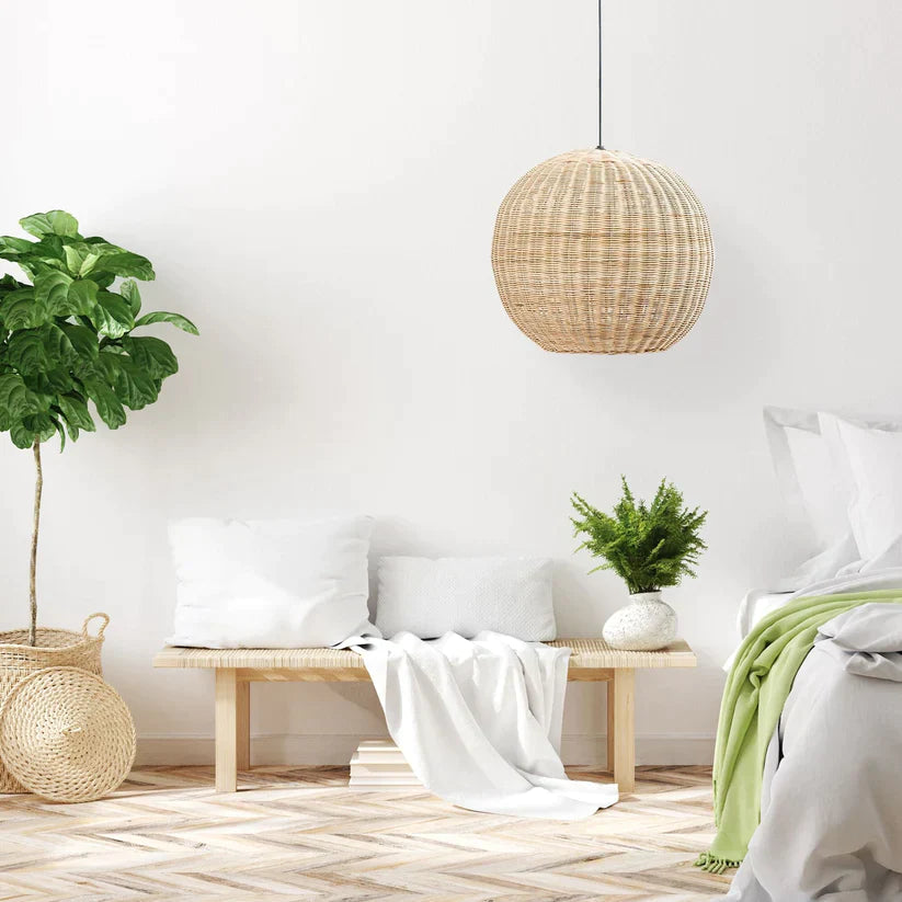 Suspension Rotin - Eclatéo - Suspension Luminaire