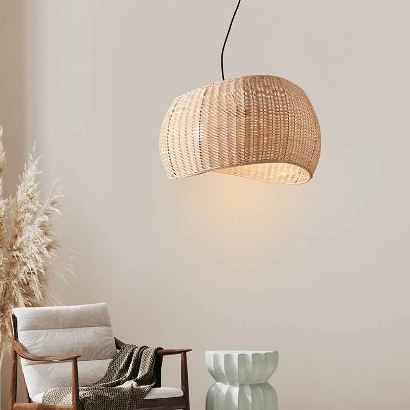 Suspension rotin tissé rond - Suspension Luminaire