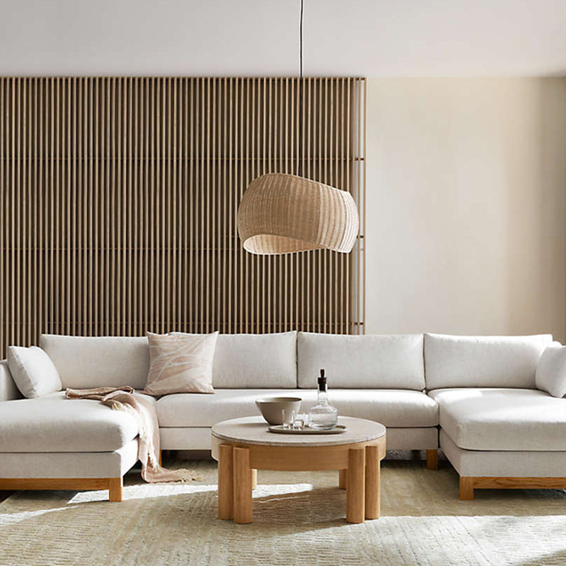 Suspension rotin tissé rond - Suspension Luminaire