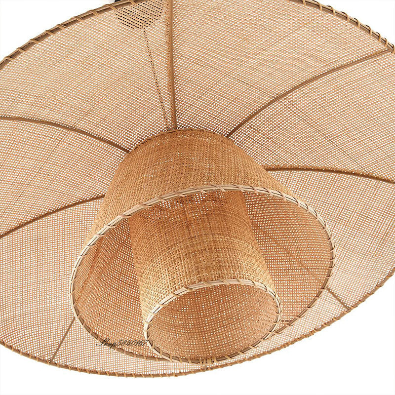 Suspension rotin XXL vintage - Suspension Luminaire