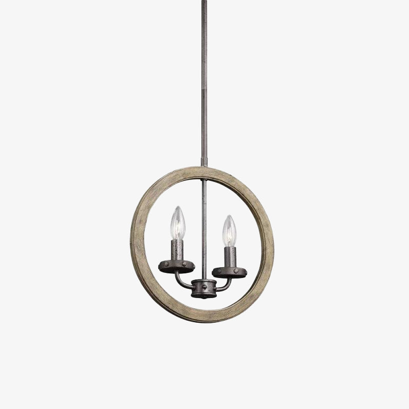 Suspension vintage LED avec deux bougies en métal Danyella