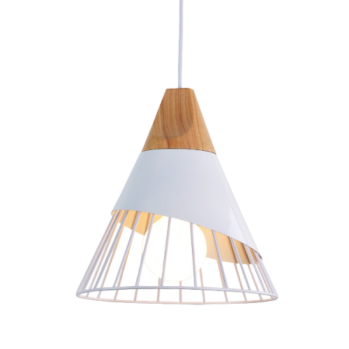 Suspension Scandinave Blanche et Bois
