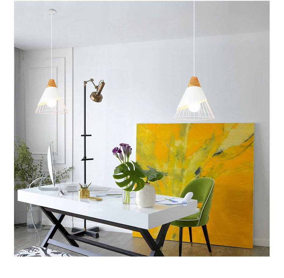 Suspension Scandinave Blanche et Bois