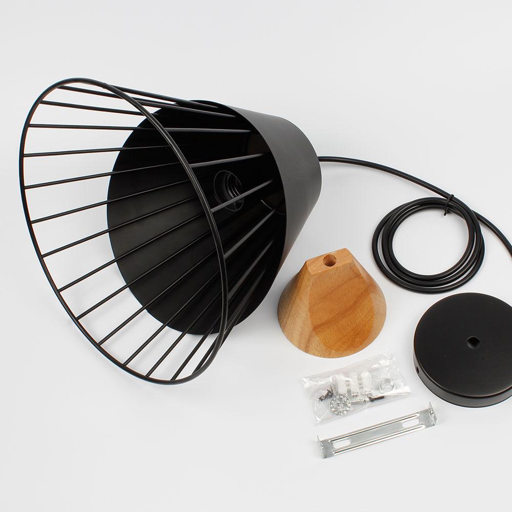 Suspension Scandinave Noir et Bois