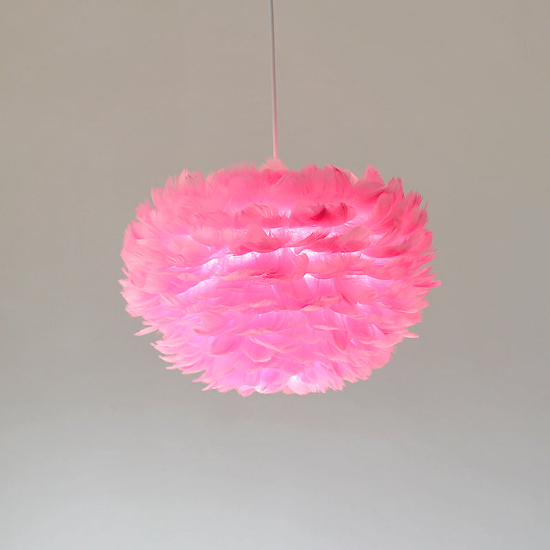 Suspensions plume de forme ronde réglable en hauteur