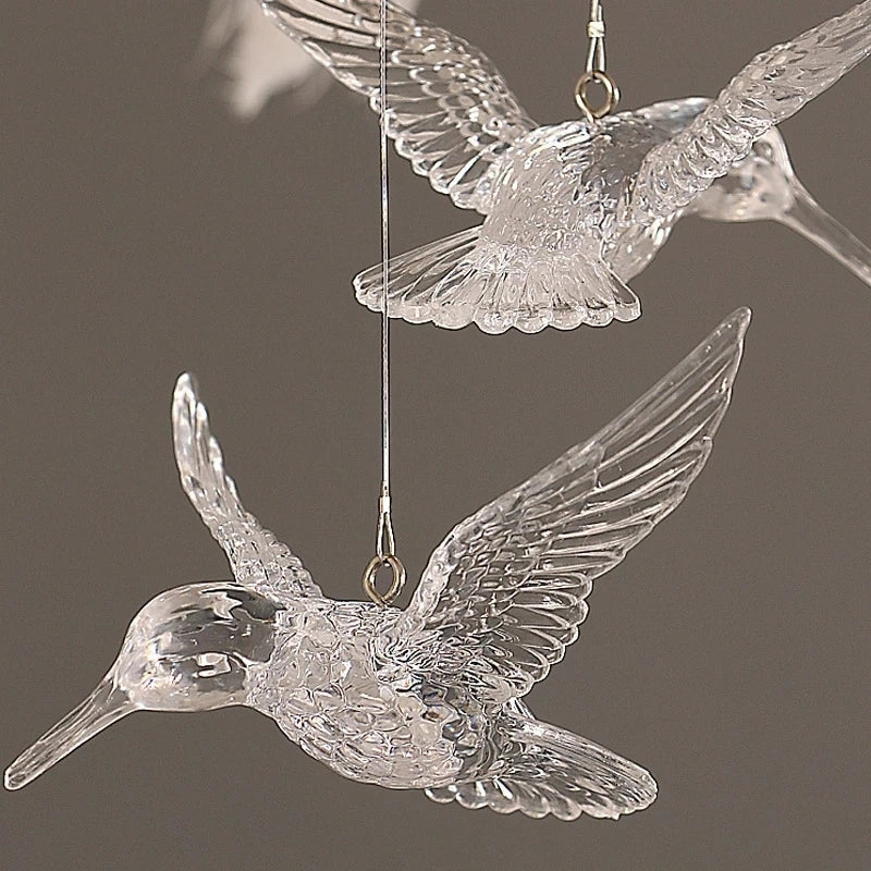 Suspension plume banche LED design nordique moderne